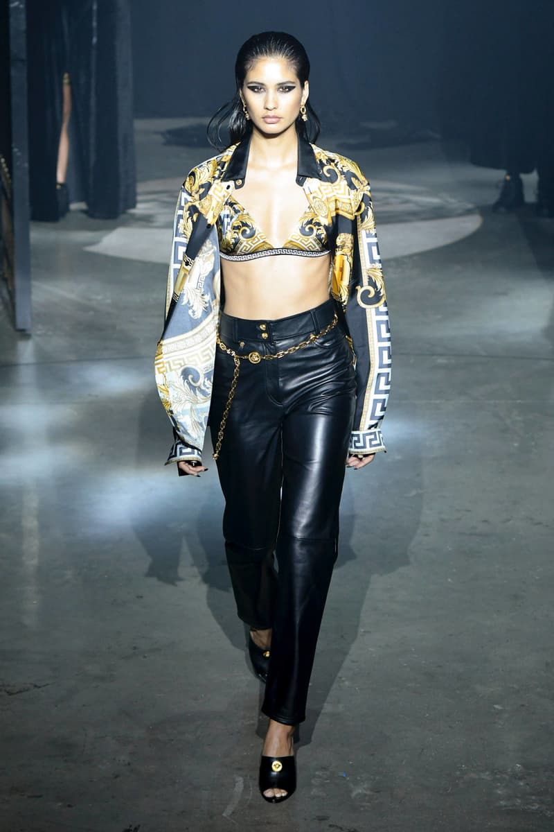 KITH 2018 Fall Winter NYFW New York Fashion Week Versace Bikini Top Yellow Jacket White Pants Black