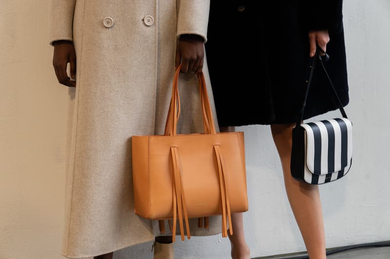 Mansur Gavriel Fall Winter 2018 New York Fashion Week Show Backstage Bags Stripe