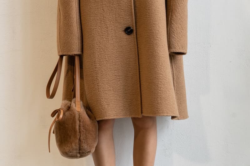 Mansur Gavriel Fall Winter 2018 New York Fashion Week Show Backstage Brown Coat Bag