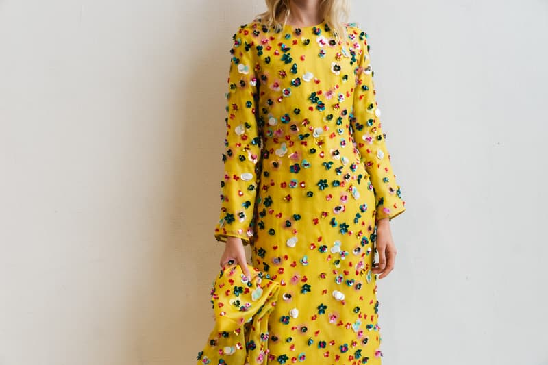 Mansur Gavriel Fall Winter 2018 New York Fashion Week Show Backstage Yellow Floral Dress