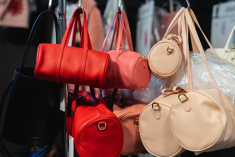 Mansur Gavriel Fall Winter 2018 New York Fashion Week Show Backstage Duffle Bags Red Pink