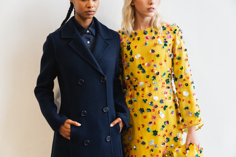 Mansur Gavriel Fall Winter 2018 New York Fashion Week Show Backstage Black Yellow Floral Dress