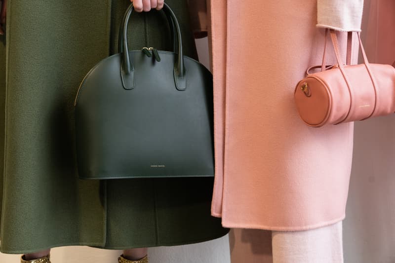 Mansur Gavriel Fall Winter 2018 New York Fashion Week Show Backstage Pink Duffle Bag Green