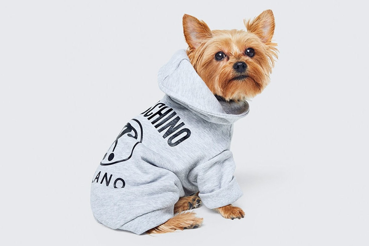 Moschino Jeremy Scott H&M Collaboration Petwear Dog Grey Logo Hoodie