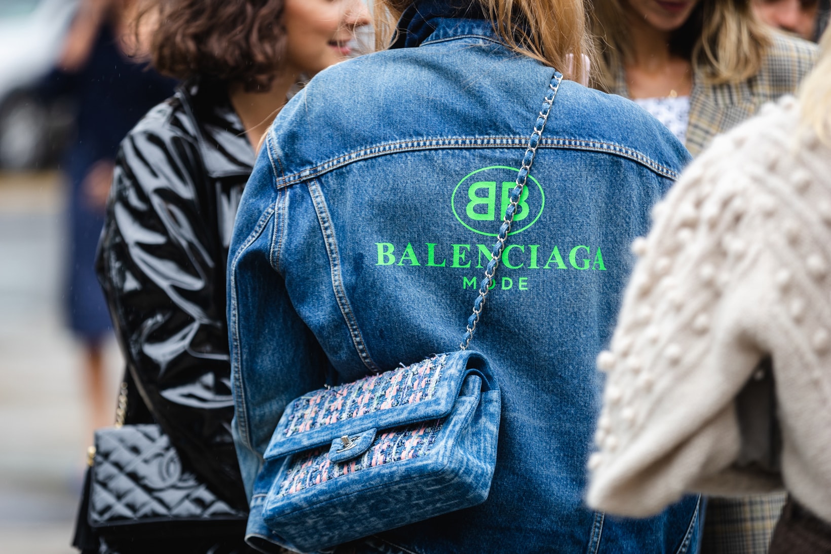 New York Fashion Week NYFW Street Style Street Snaps Balenciaga Jacket Chanel Bag Blue