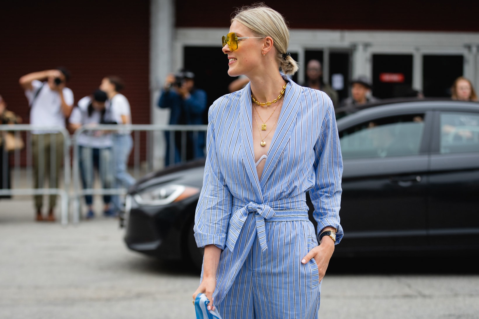 New York Fashion Week NYFW Street Style Street Snaps Top Blue