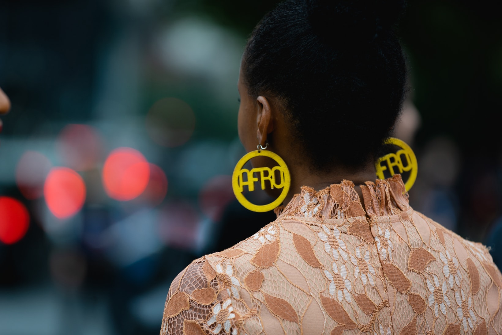New York Fashion Week NYFW Street Style Street Snaps Afro Earrings Yellow