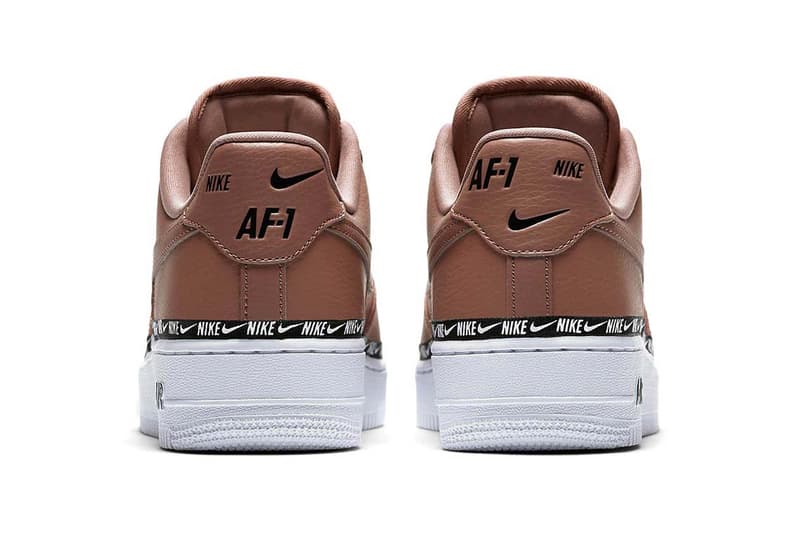 Nike Air Force 1 Logo Ribbon Pack Blush Pink Beige Black Women's Sneakers