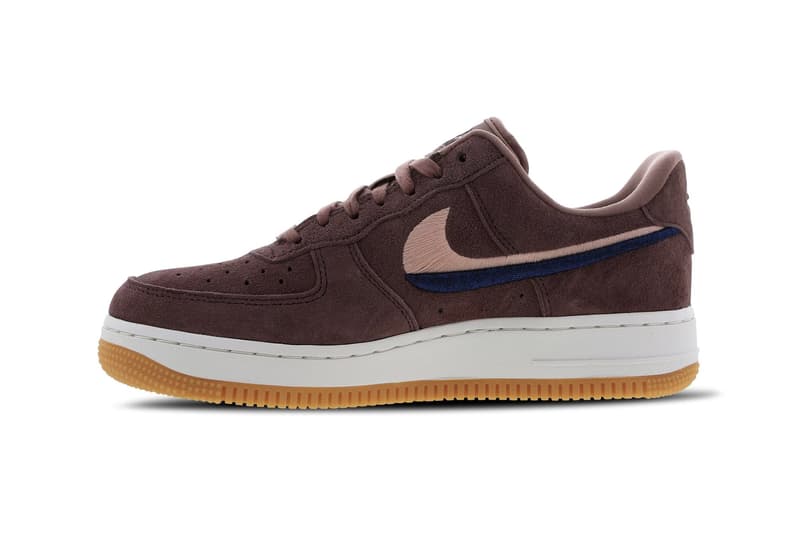 Nike Air Force 1 Smokey Mauve Suede Two Tone Swoosh