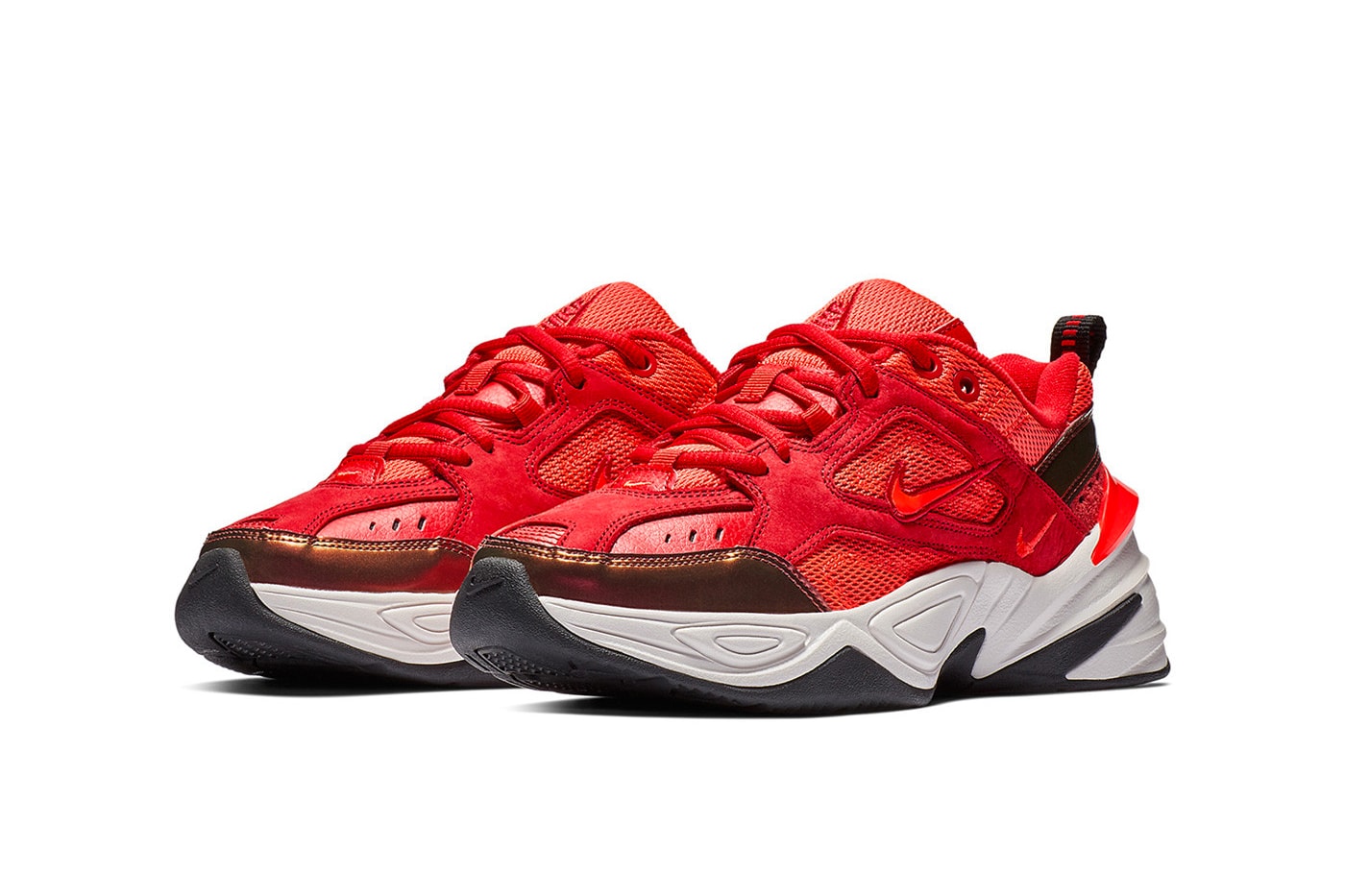 Nike M2K Tekno Arrives in "Red Suede" Chunky Dad Shoe Sneaker