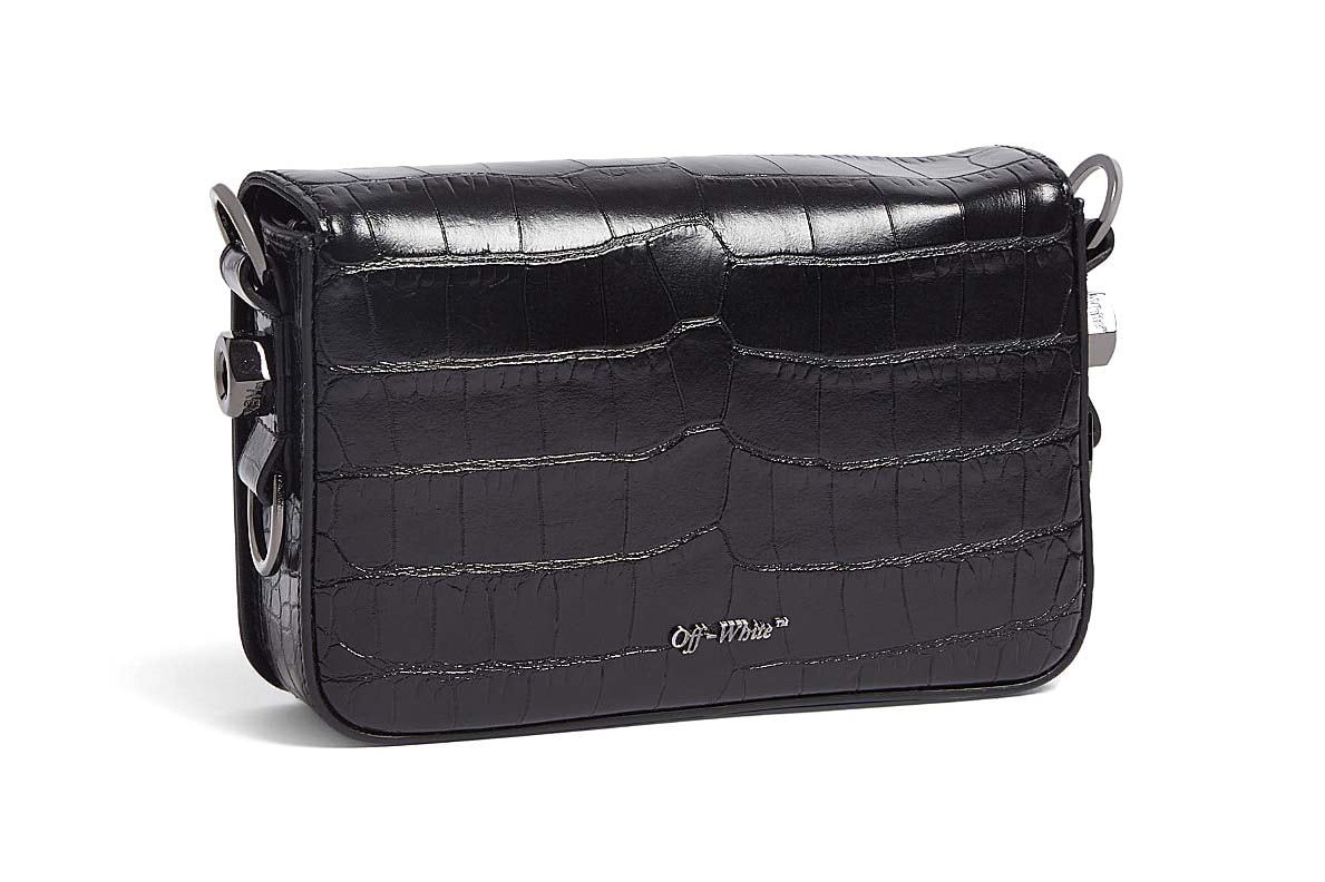Off-White™ Patent Black Croc Shoulder Bag Virgil Abloh