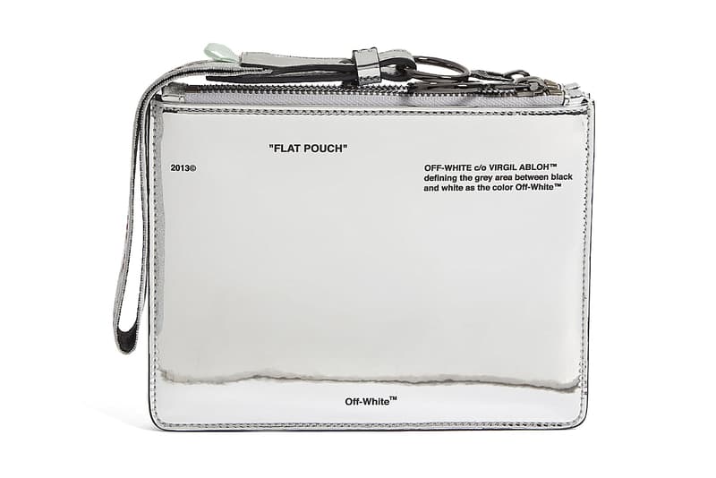 Off-White Reflective Silver Mirror Logo Pouch