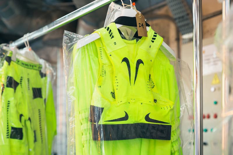 Off-White Virgil Abloh Spring Summer 2019 Paris Fashion Week Show Backstage Nike Top Green Black