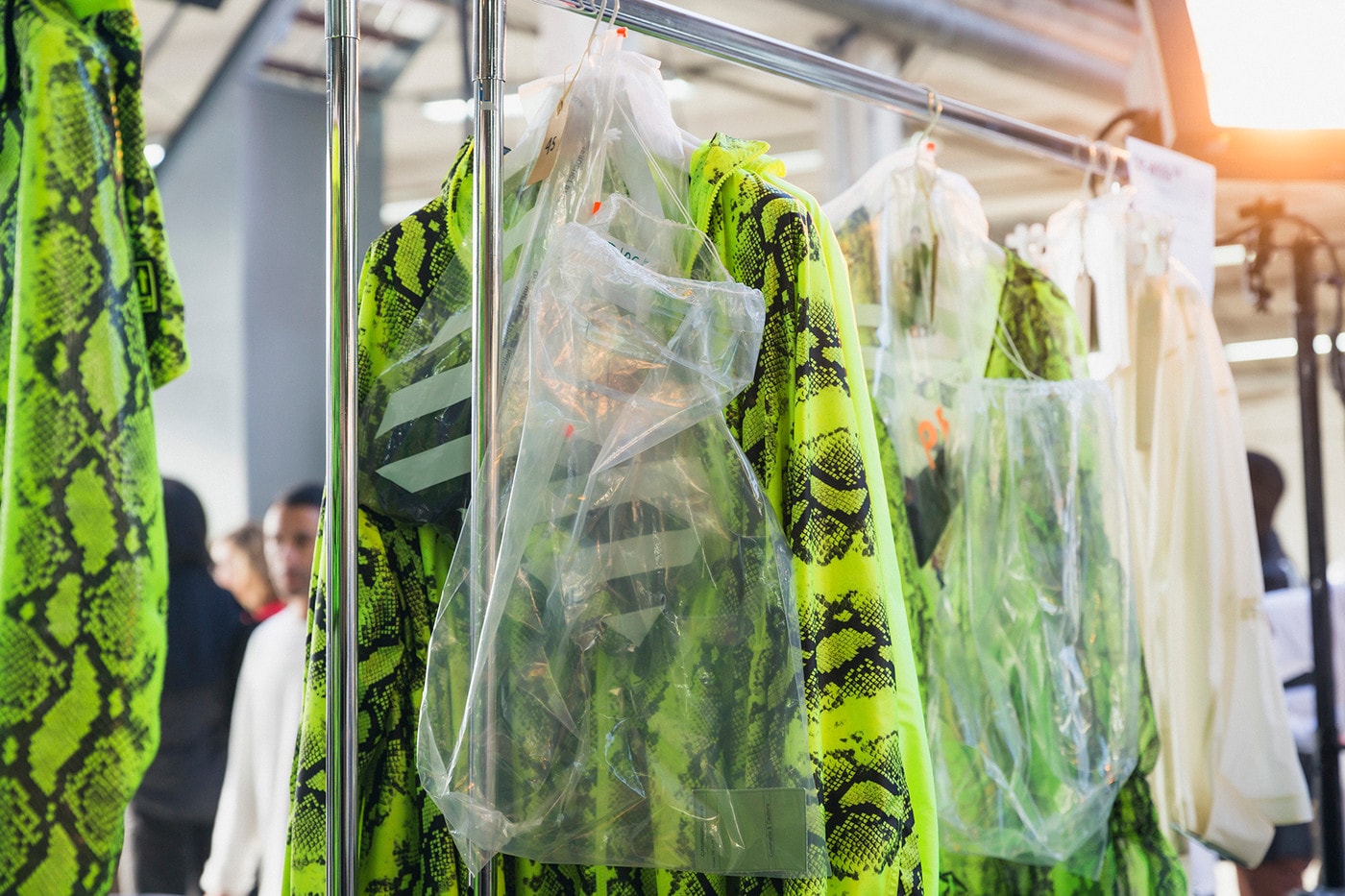 Off-White Virgil Abloh Spring Summer 2019 Paris Fashion Week Show Backstage Snakeskin Top Green