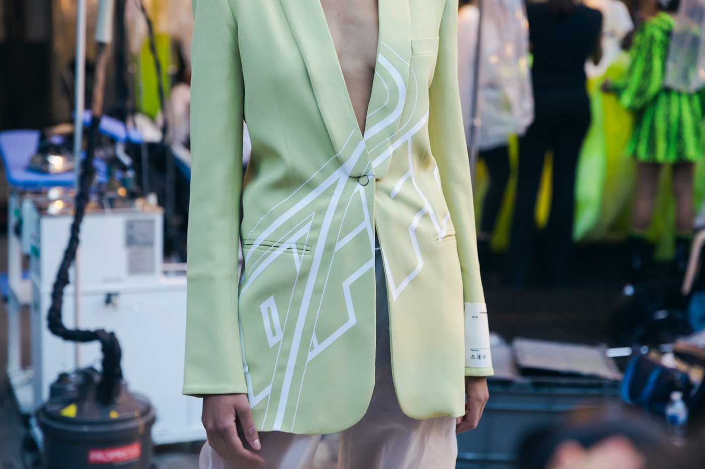 Off-White Virgil Abloh Spring Summer 2019 Paris Fashion Week Show Backstage Blazer Green