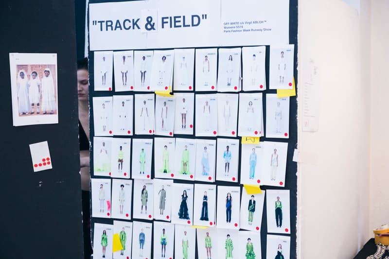 Off-White Virgil Abloh Spring Summer 2019 Paris Fashion Week Show Backstage Look Board