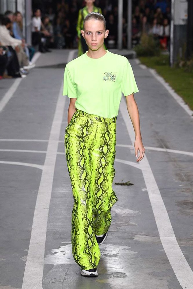Off-White Virgil Abloh SS19 Runway Show Paris Fashion Week Track and Field Neon Yellow