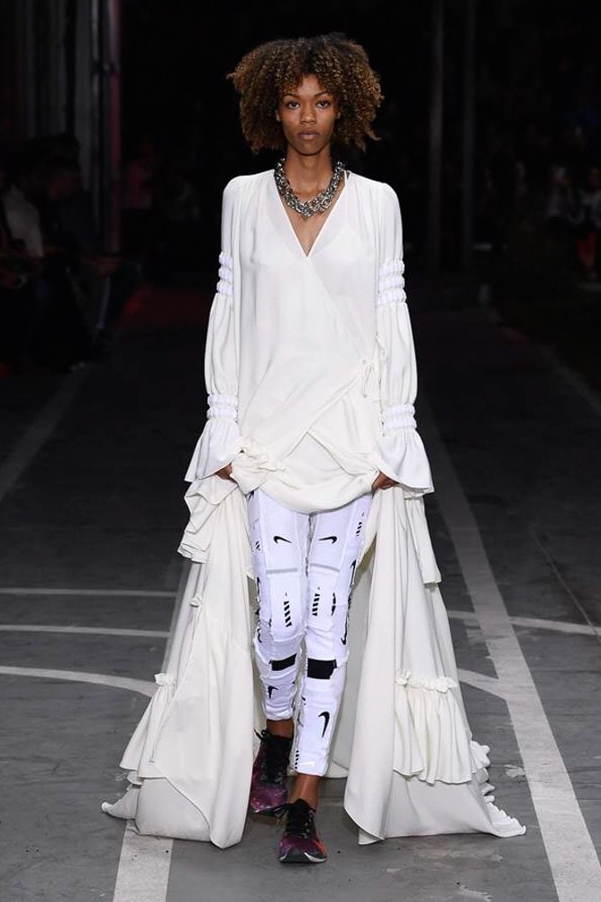 Off-White Virgil Abloh SS19 Runway Show Paris Fashion Week Track and Field Nike Leggings White