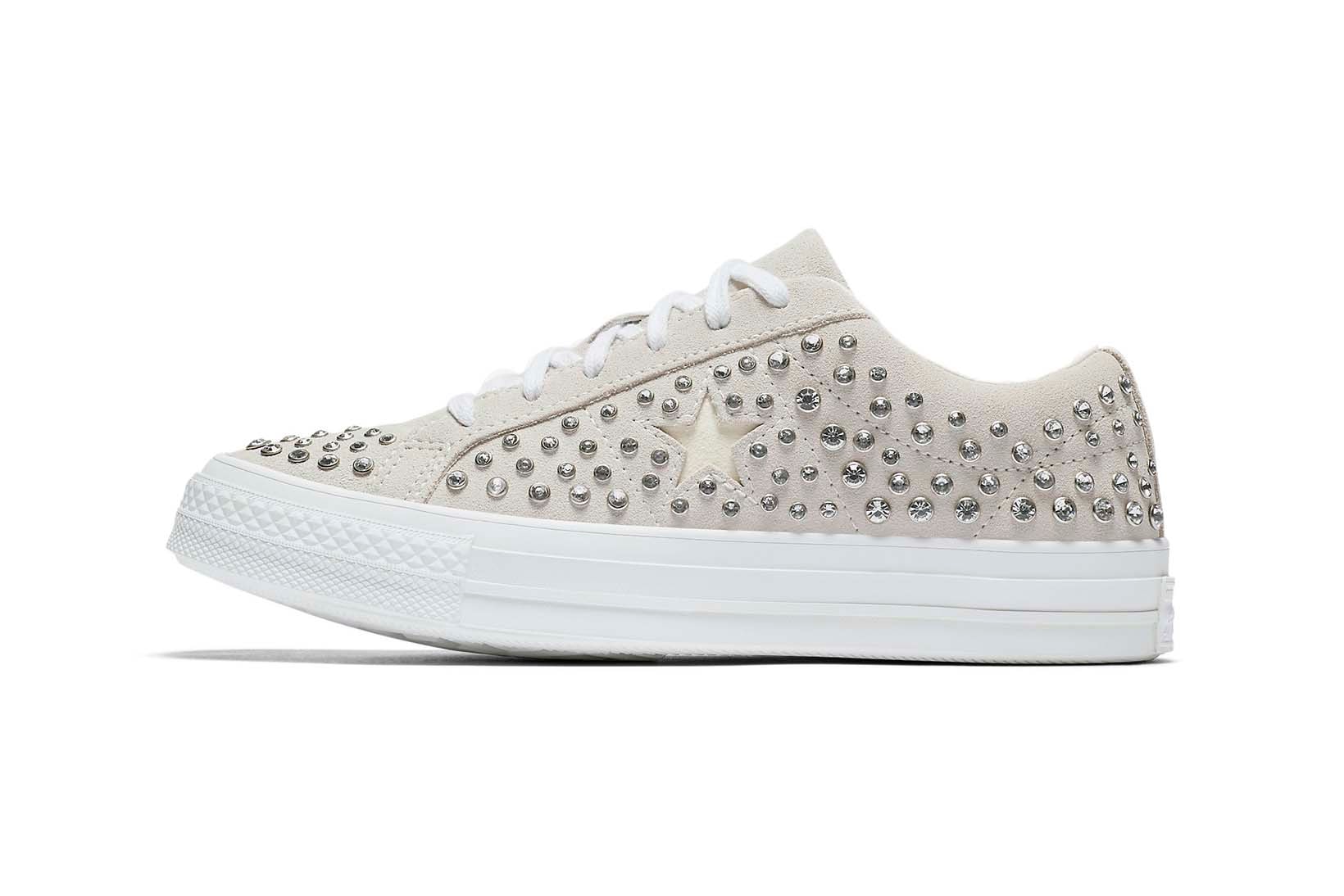 Opening Ceremony x Converse Rhinestone Crystal One Star Egret Sneakers