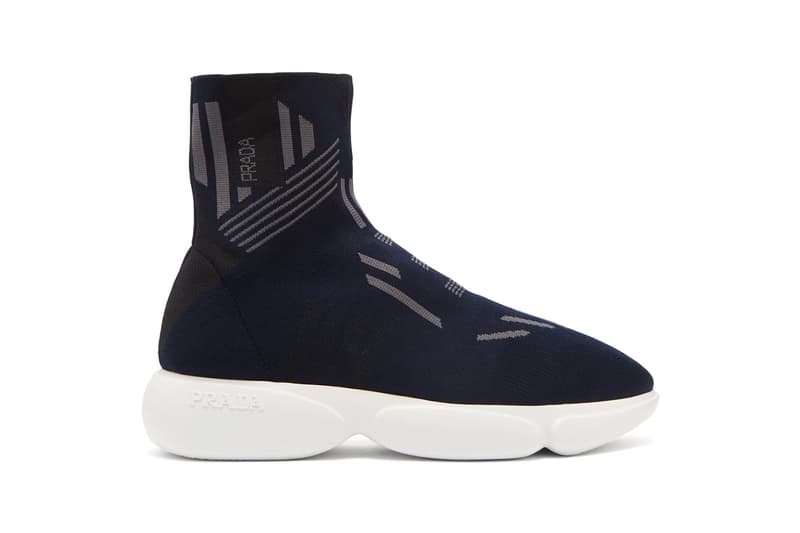 prada cloudbust high top sock trainer navy matchesfashion