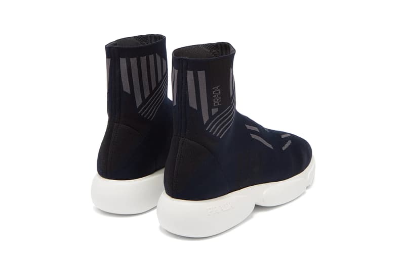 prada cloudbust high top sock trainer navy matchesfashion