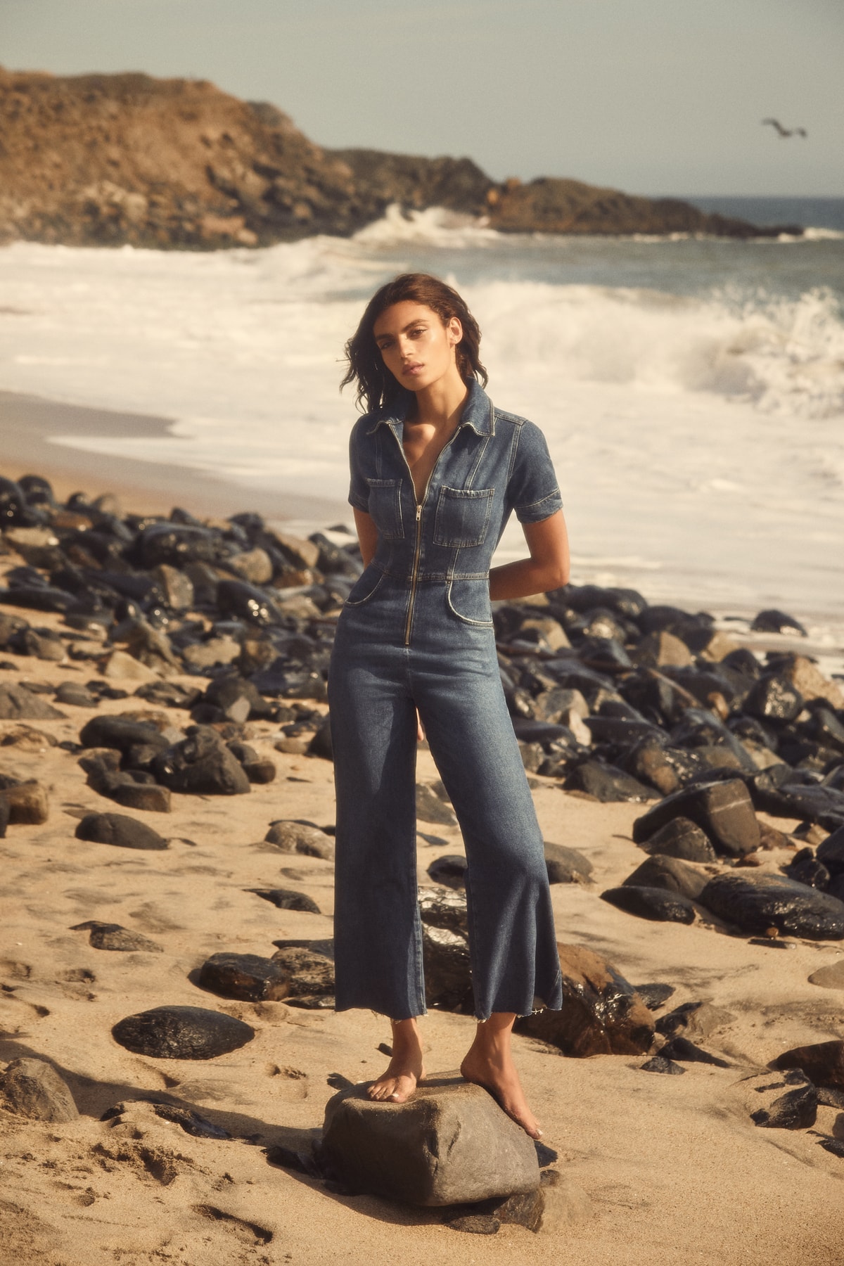 Reformation Ref Fall 2018 Jeans Collection Editorial Georgia Jumpsuit Kasai