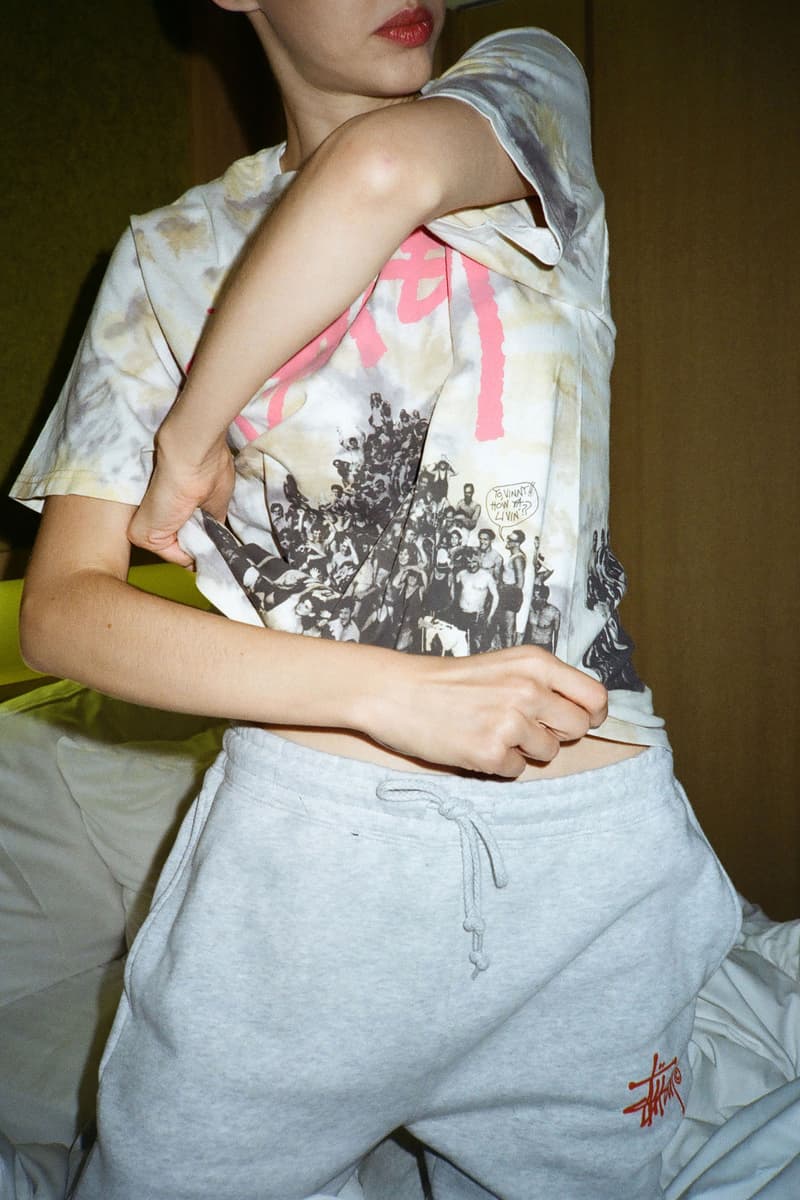 Stussy Fall Winter 2018 HBX Editorial Beach Mob Short Sleeve T-shirt Cream