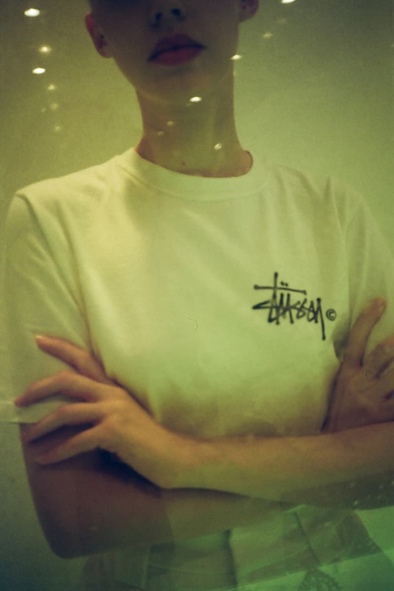 Stussy Fall Winter 2018 HBX Editorial Basic Logo Pig Dyed Short Sleeve T-shirt White