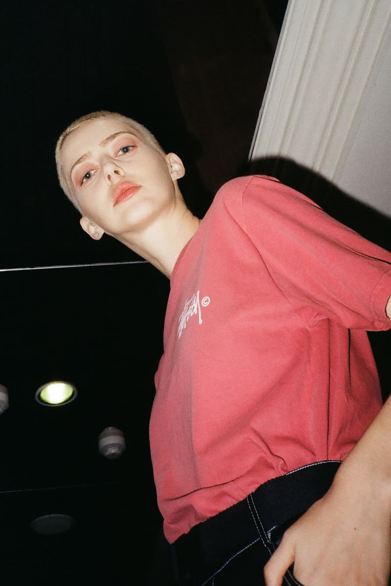 Stussy Fall Winter 2018 HBX Editorial Basic Logo Pig Dyed Short Sleeve T-shirt Red