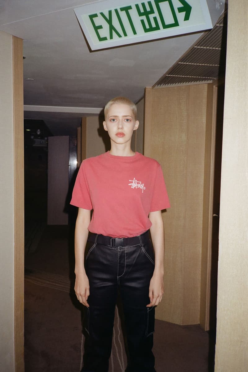 Stussy Fall Winter 2018 HBX Editorial Basic Logo Pig Dyed Short Sleeve T-shirt Red