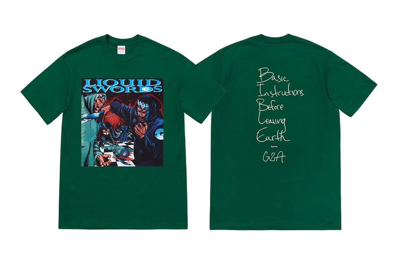 Supreme Fall 2018 GZA T-Shirt Tees Green