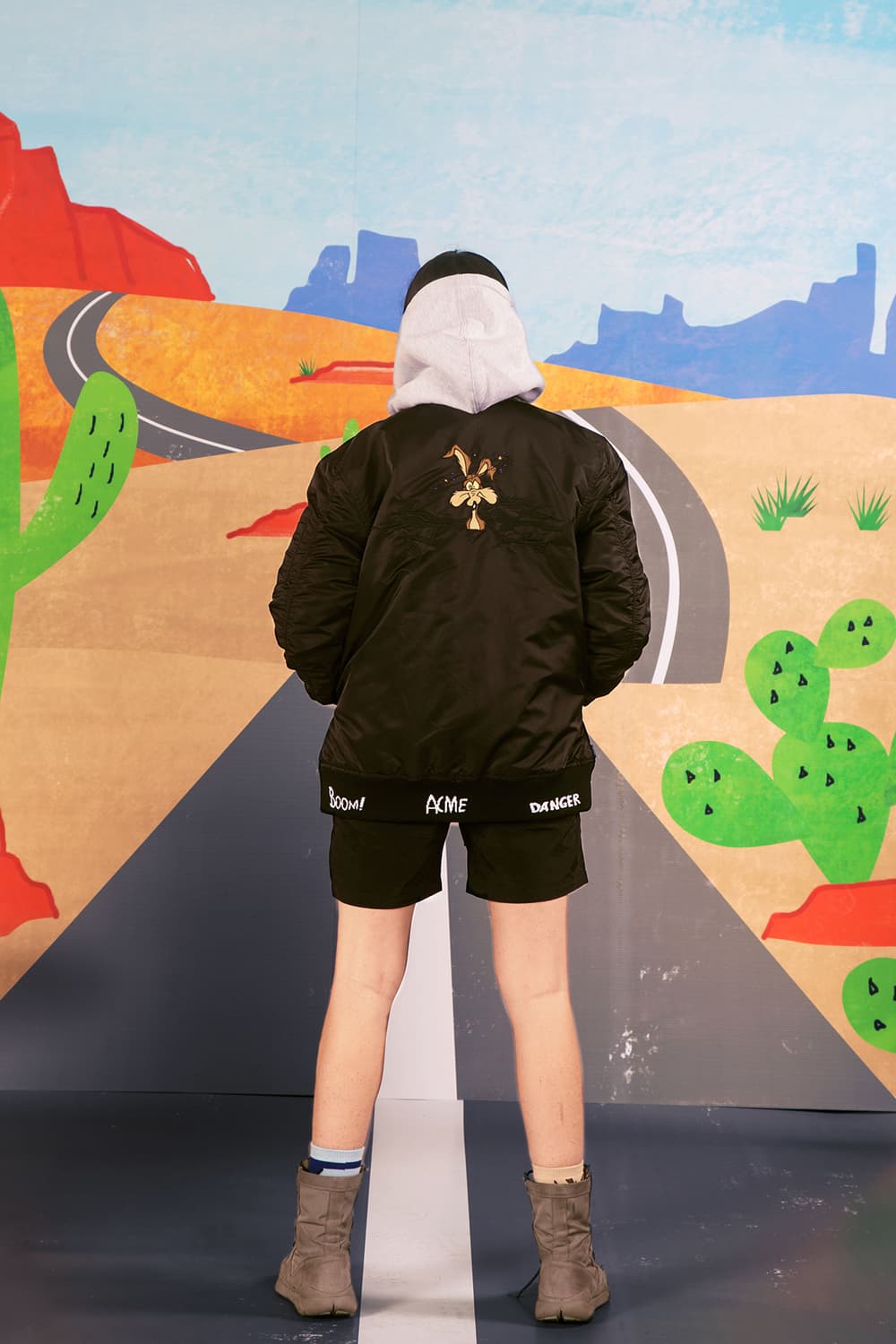 the hundreds looney tunes acme collaboration wile e coyote road runner cartoons hoodies bomber jackets