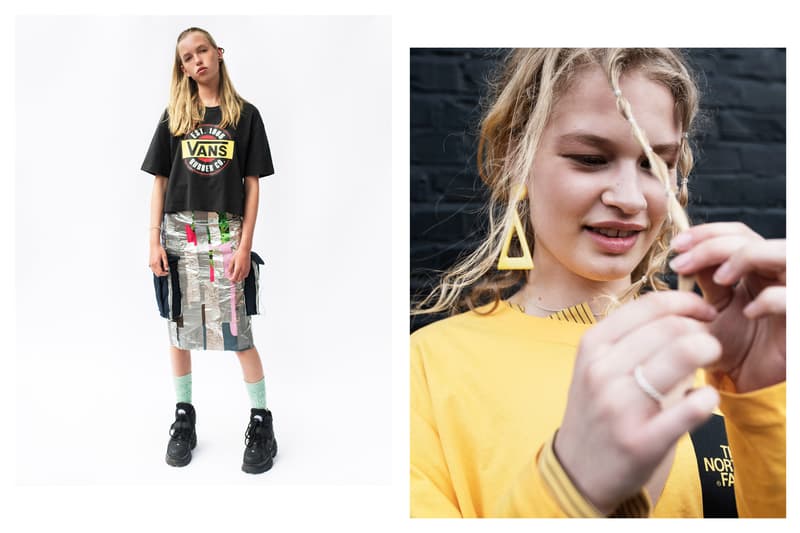 The Latest Craze Dutch Model Editorial T-shirt Black Skirt Multicolored Sweater Yellow