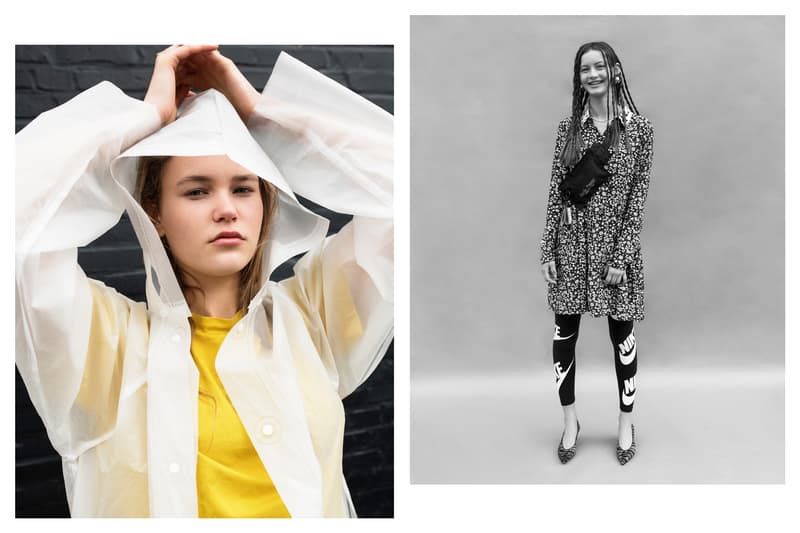 The Latest Craze Dutch Model Editorial Clear Raincoat T-shirt Yellow Jacket Grey Leggings Black