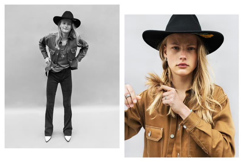 The Latest Craze Dutch Model Editorial Suede Jacket Brown Denim Hat Black