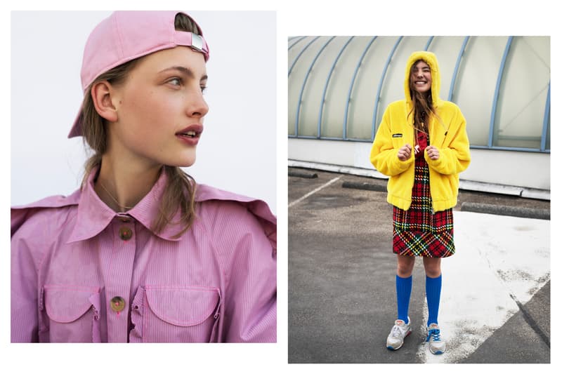 The Latest Craze Dutch Model Editorial Jacket Hat Pink Dress Plaid Red Raincoat Yellow