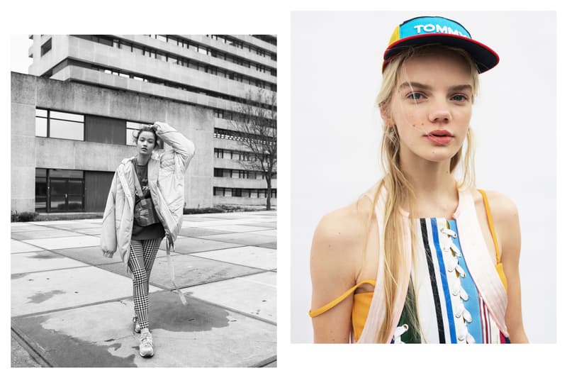 The Latest Craze Dutch Model Editorial Denim Jacket Grey Dress Multicolored Tommy Hilfiger Hat