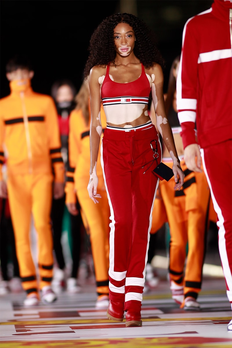 Hailey Baldwin Opens Tommy Hilfiger Fashion Show in Shanghai in a Sporty Red  Hot Ensemble