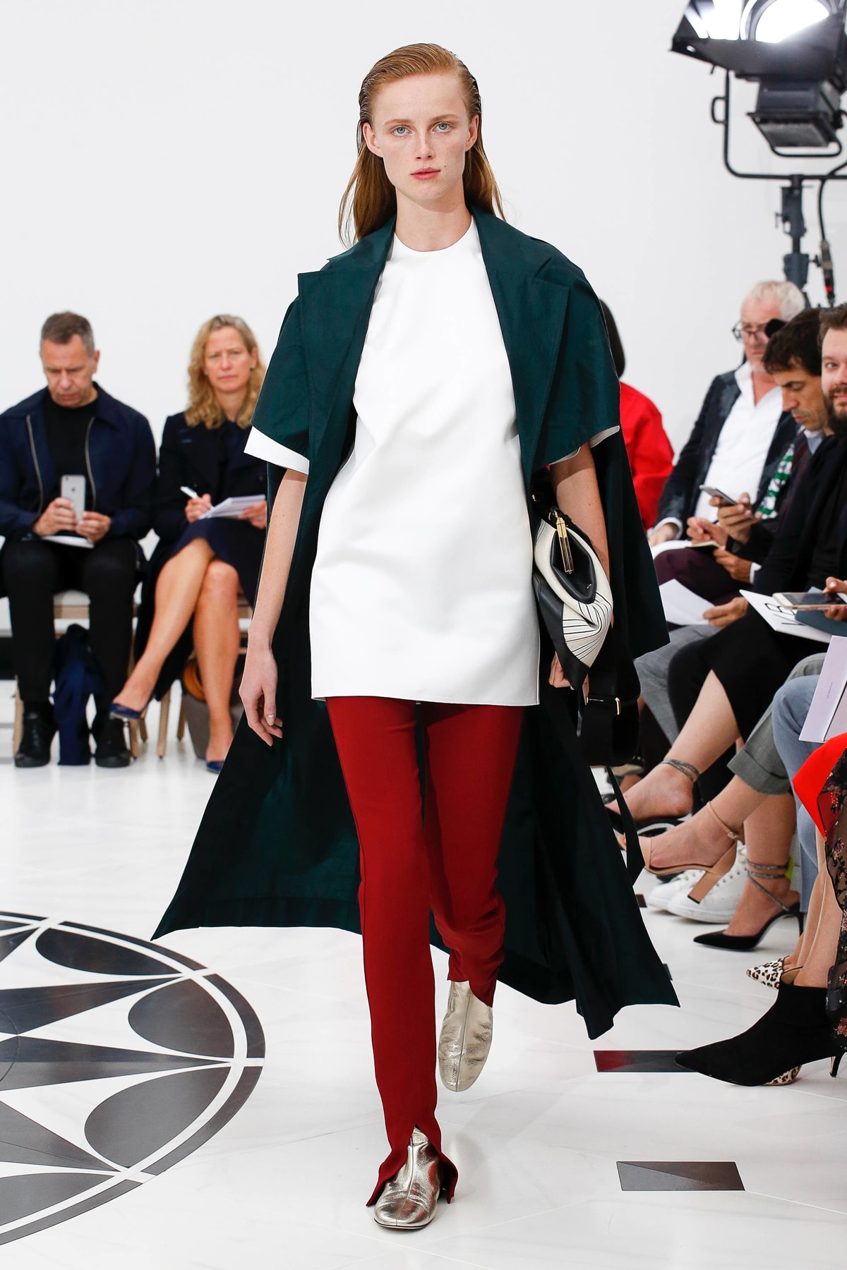 Victoria Beckham Spring Summer 2019 London Fashion Week Show Collection Top White Trousers Red