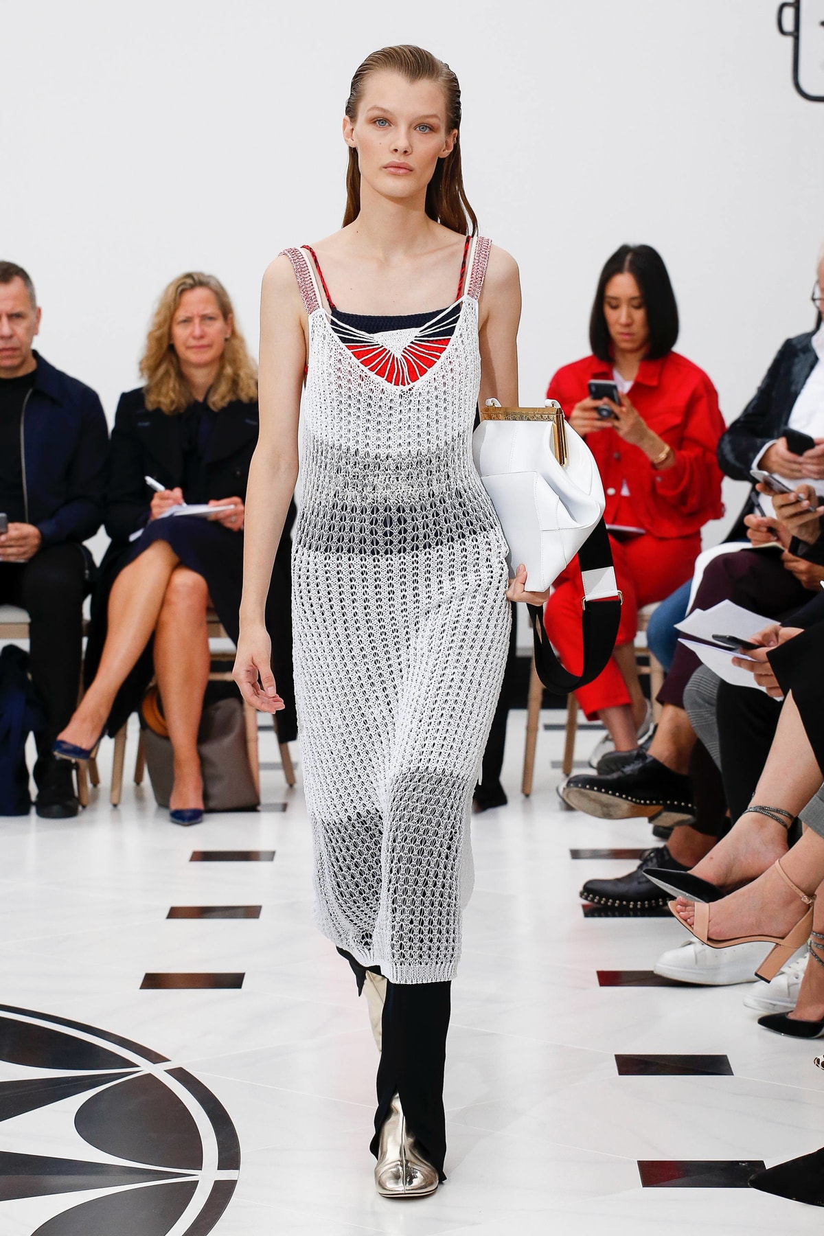 Victoria Beckham Spring Summer 2019 London Fashion Week Show Collection Knit Dress White