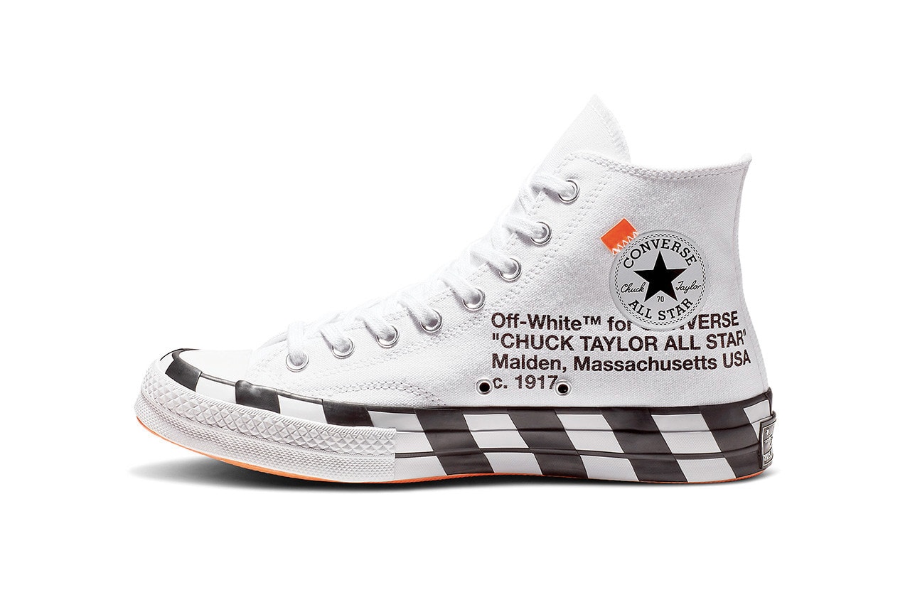 Off-White x Converse Chuck 70 Closer Look Striped Virgil Abloh Black White Drop Release Date