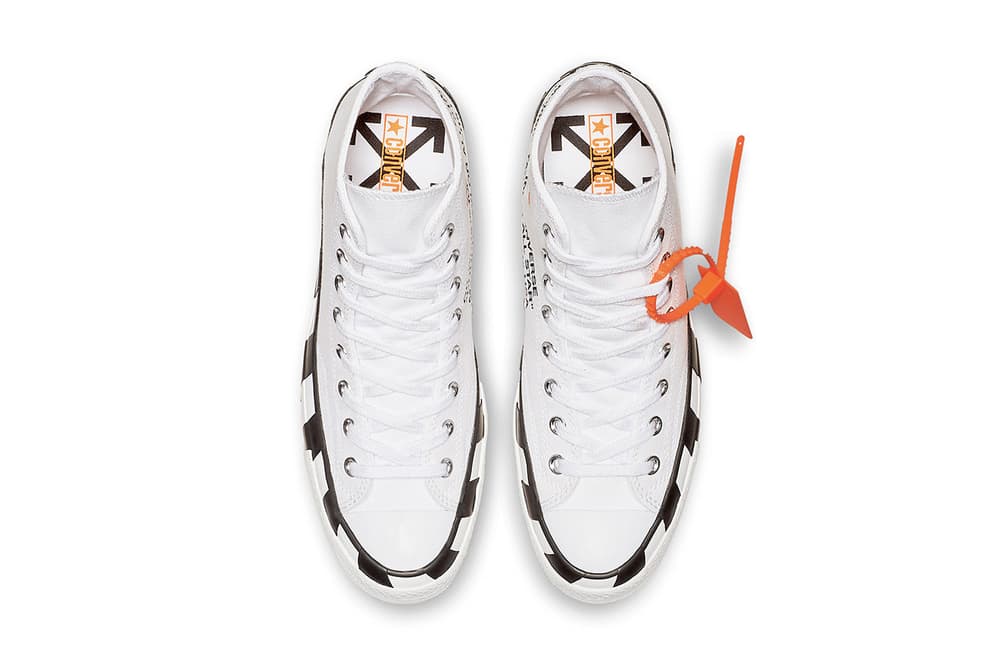 Off-White x Converse Chuck 70 Closer Look Striped Virgil Abloh Black White Drop Release Date
