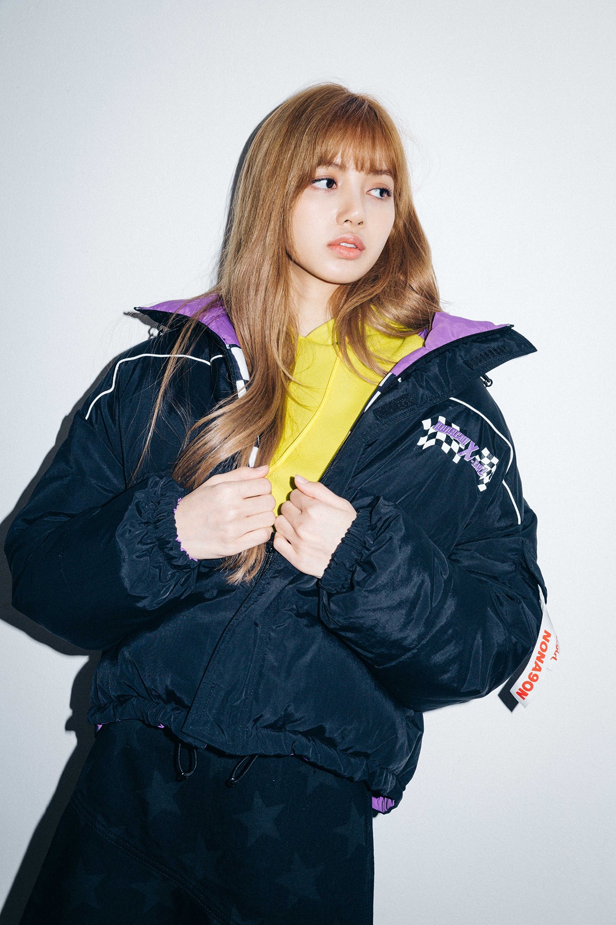 X-Girl Nonagon Blackpink Lisa Campaign Collaboration K-Pop Puffer Jacket
