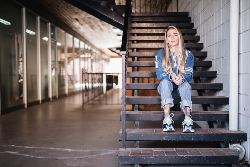 Shaughnessy Keely Studio Sashiko Cosmetic Tattoo Artist adidas denim Jacket Vancouver Langley Yeezy Sneakers
