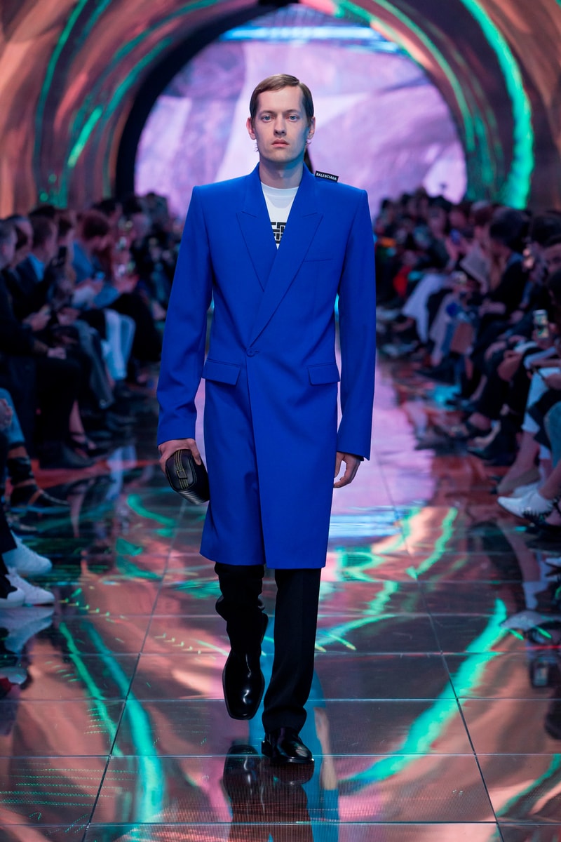 Balenciaga Spring Summer 2019 Show Collection Paris Fashion Week Coat Blue