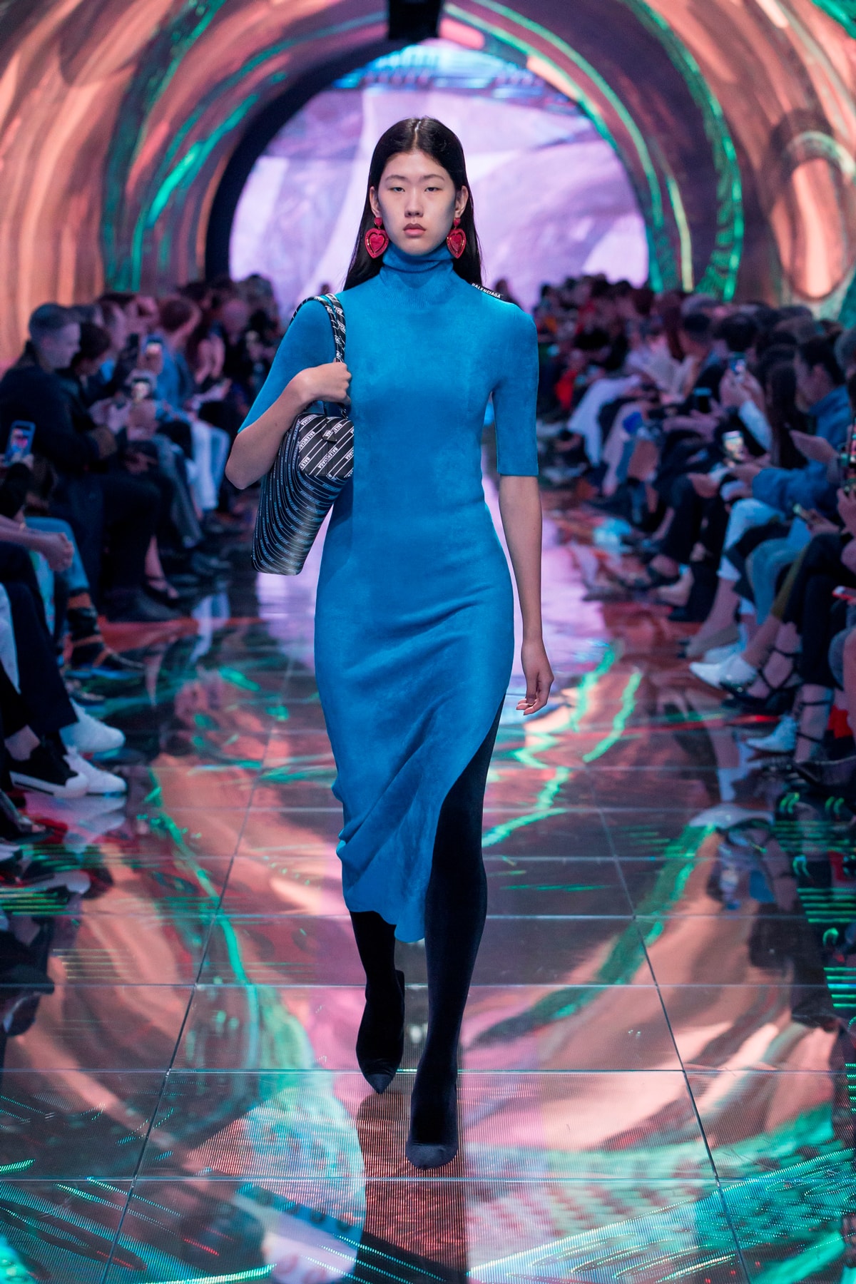 Balenciaga Spring Summer 2019 Show Collection Paris Fashion Week Dress Blue