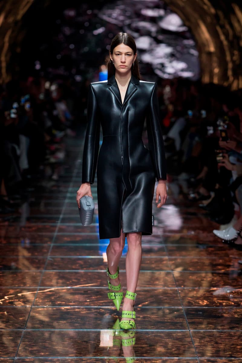 Balenciaga Spring Summer 2019 Show Collection Paris Fashion Week Jacket Black Heels Green