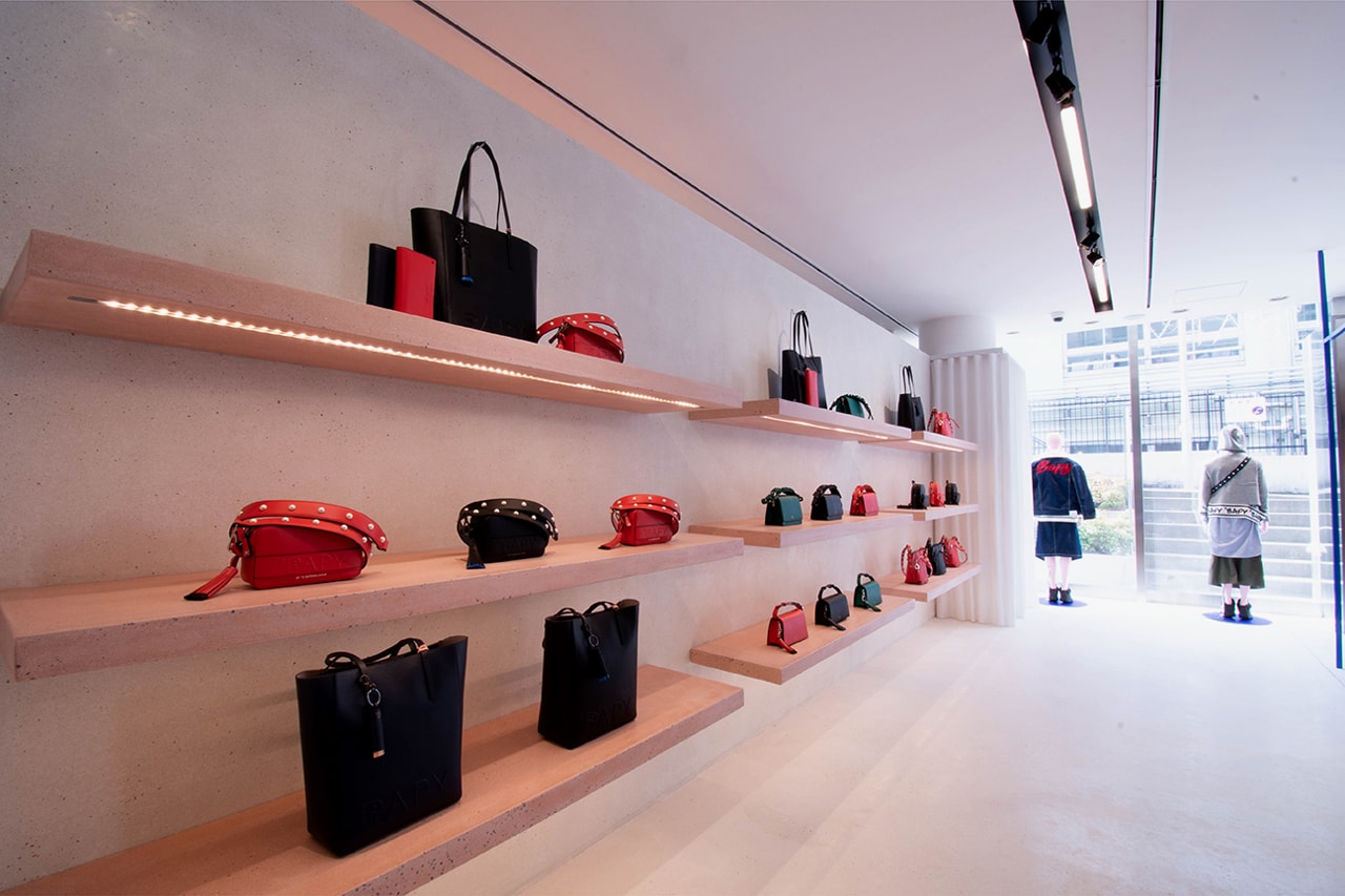BAPY Harajuku Japan Store Leather Handbags Red Black