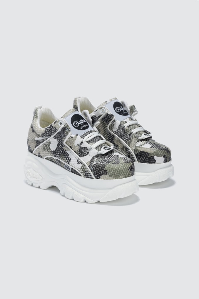 Buffalo London Camouflage Platform Sneakers White