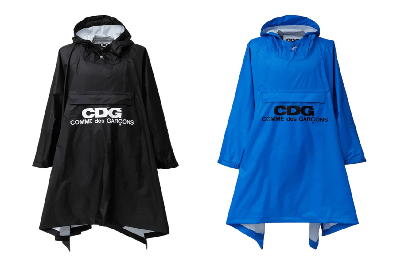 COMME des GARCONS CDG Logo Rain Coats Black Blue